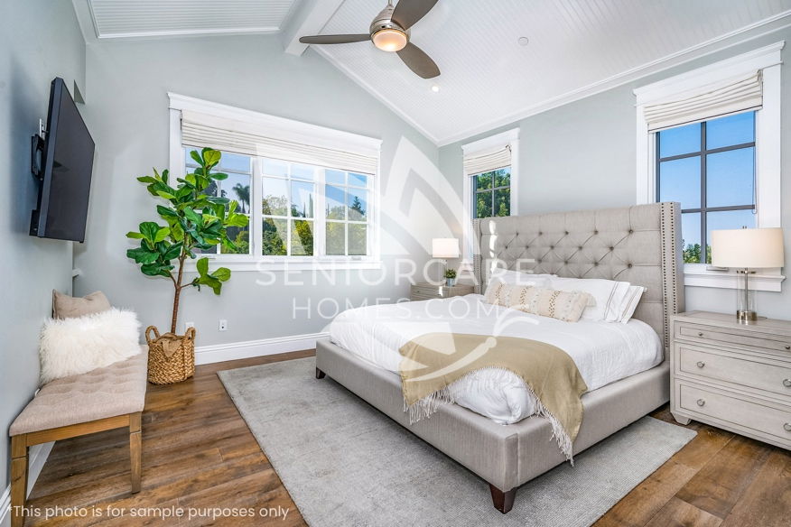 A very bright, pretty private bedroom in an Assisted Living Care Home